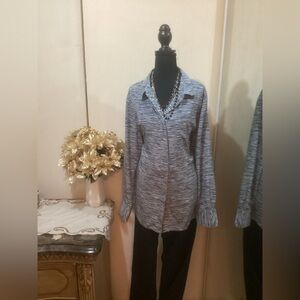 NEW Blue and White Ann Taylor Long Sleeve Women’s Blouse​